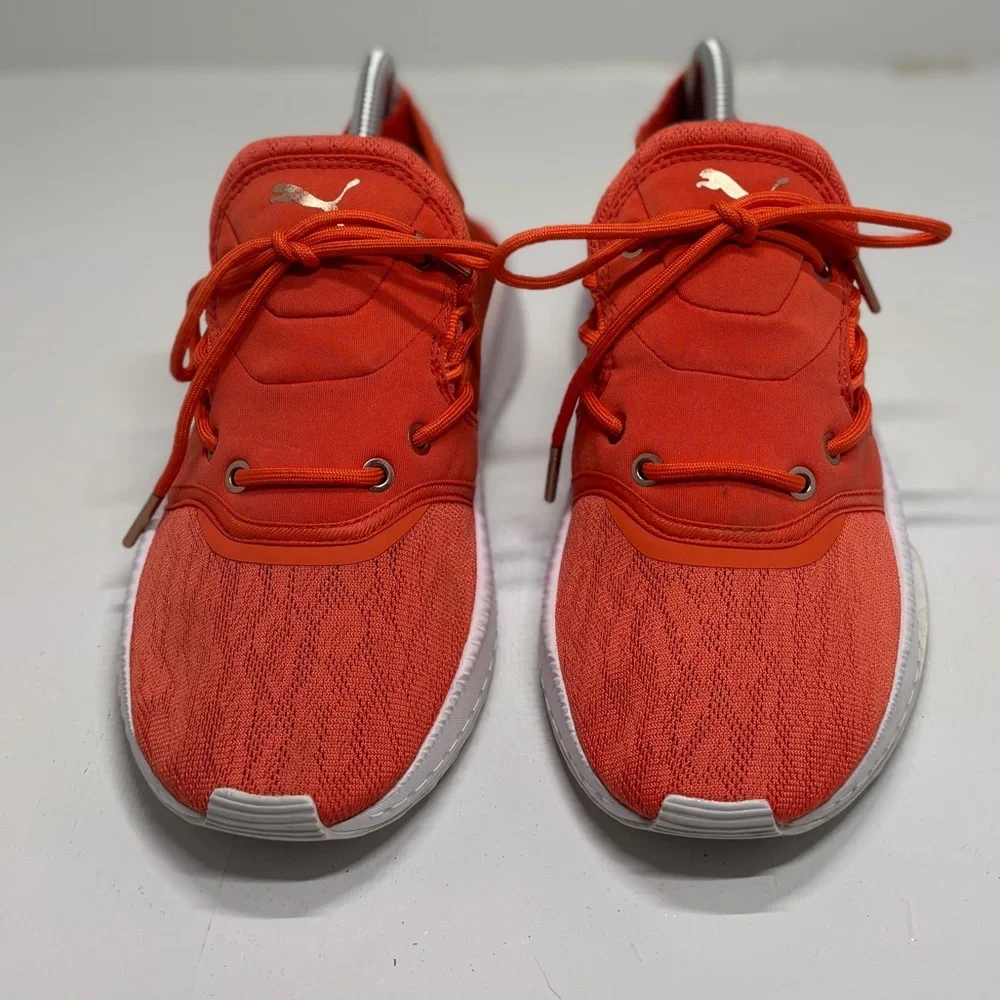 Puma Ignite Flash Evoknit Running Shoes Women's Size 9 Orange Knit Athletic Shoe - Picture 6 of 13